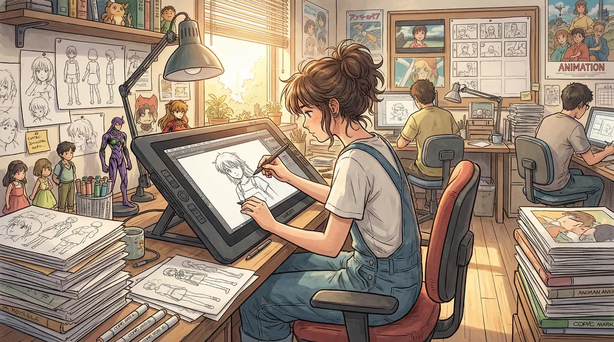 《画笔与梦想》动漫作品封面——3d同人动漫治愈作品